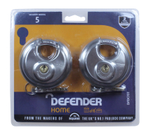 Defender 70mm Discus Padlock Twin Pack